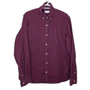 GAP For Good Cotton Oxford Red Blue Checkered Button Down Men's Large